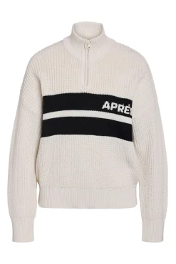 Jersey cuello alto cremallera bordado