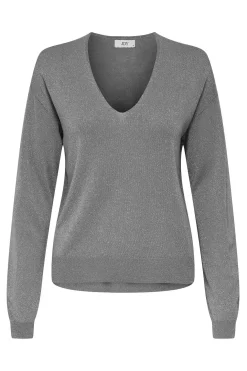 Jersey cuello pico lurex