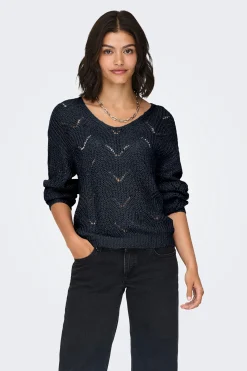 Jersey cuello pico lurex