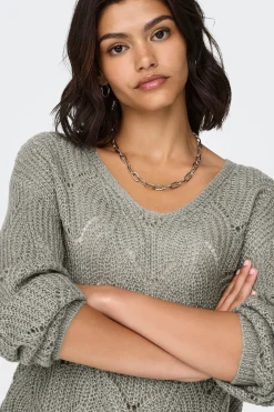 Jersey cuello pico lurex