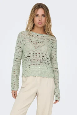 Jersey cuello redondo calado