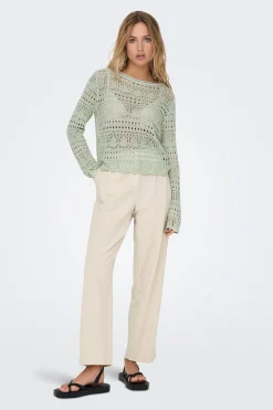 Jersey cuello redondo calado