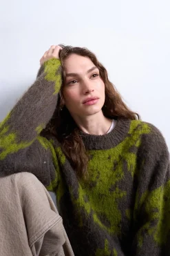 Jersey de manga larga en mezcla de acr&iacute;lico, poli&eacute;ster y lana