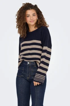 Jersey de rayas cuello redondo