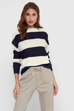 Jersey de rayas cuello redondo