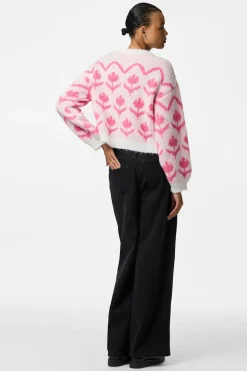 Jersey estampado floral cuello redondo