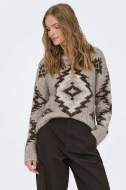 Jersey jacquard cuello redondo