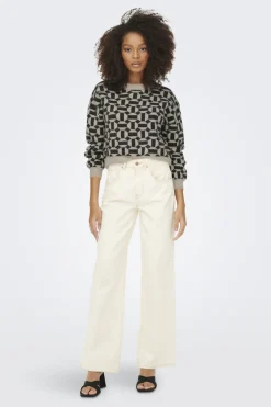 Jersey jacquard cuello redondo