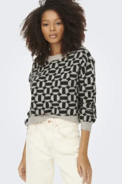 Jersey jacquard cuello redondo