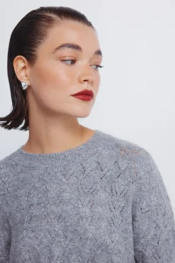 Jersey pointelle lurex