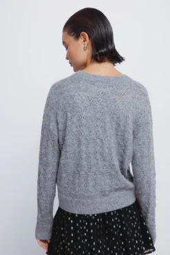 Jersey pointelle lurex