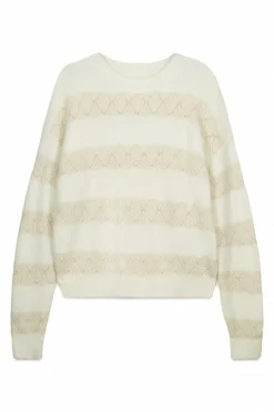 Jersey pointelle rayas lurex