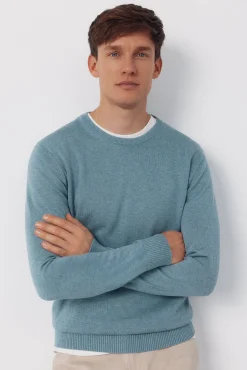 Jersey punto algod&oacute;n cuello redondo b&aacute;sico