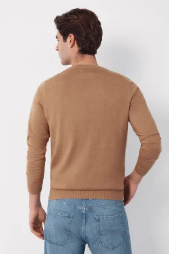 Jersey punto algod&oacute;n cuello pico b&aacute;sico