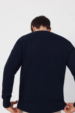 Jersey punto estructura cables cuello redondo