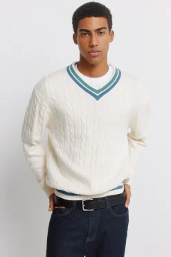 Jersey trenzas cuello pico