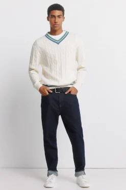 Jersey trenzas cuello pico