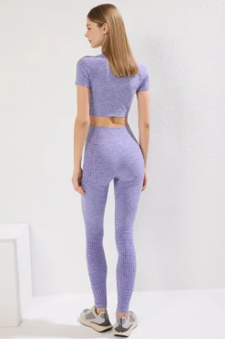 Legging deportivo largo tiro alto jaspeado