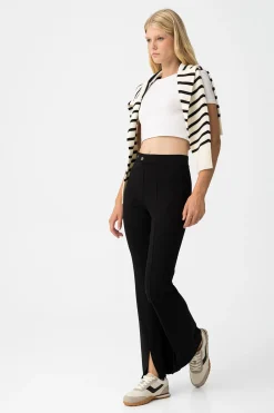 Leggings Flare con Botones Frontales