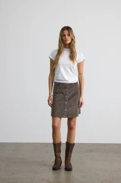 Minifalda pana botones