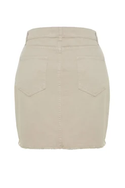 Minifalda vaquera estilo l&aacute;piz