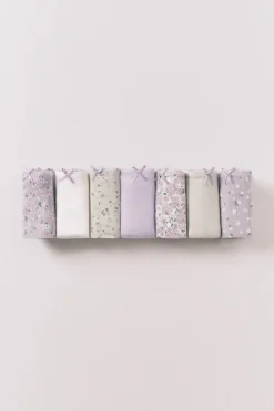 Pack 7 bragas cl&aacute;sicas algod&oacute;n estampado flores