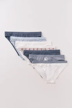 Pack 7 bragas cl&aacute;sicas algod&oacute;n azul logo