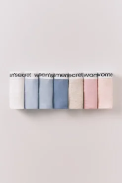 Pack 7 bragas cl&aacute;sicas algod&oacute;n logo