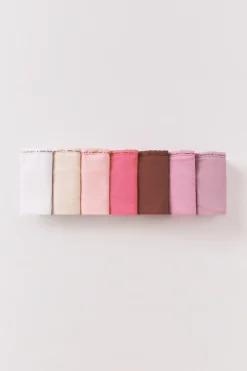 Pack 7 bragas cl&aacute;sicas algod&oacute;n rosa