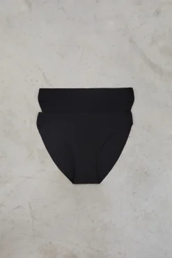 Pack 2 bragas cl&aacute;sicas negro laser cut