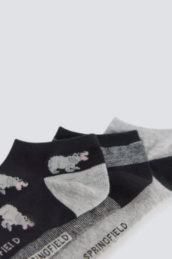 Pack 3 calcetines tobilleros hipop&oacute;tamos