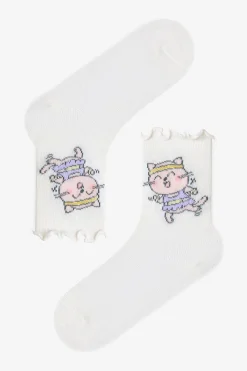 Pack 3 calcetines tobilleros gato rayas