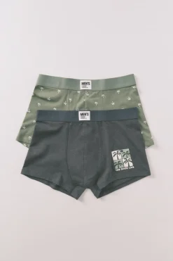 Pack 2 calzoncillos b&oacute;xer algod&oacute;n palmeras