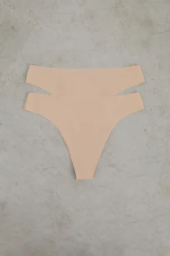 Pack 2 tangas nude laser cut