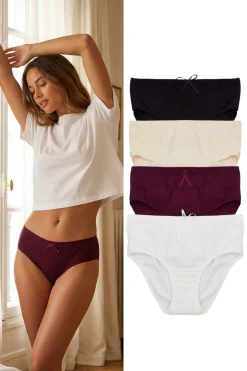 Pack de 4 bragas altas con lazo
