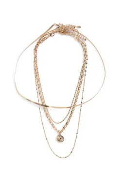 Pack de 4 collares dorados