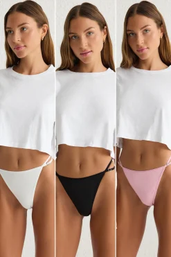 Pack de 3 tangas canal&eacute; detalle coraz&oacute;n