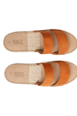 Paez Sandal Straps Vegan Suede Camel