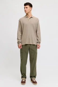 Pantalón cargo algodón tiro medio