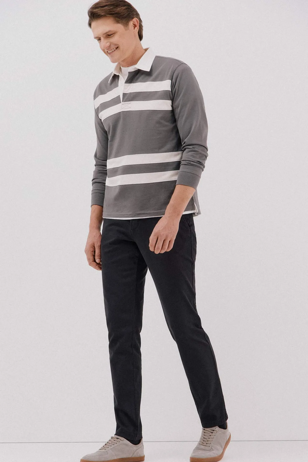 Pantalón chino print slim