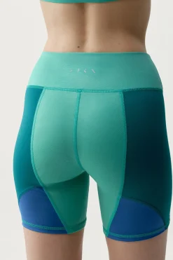Pantal&oacute;n corto deportivo Darana azul y verde