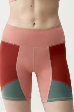 Pantal&oacute;n corto deportivo Darana coral rojo/verde