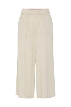 Pantal&oacute;n culotte de lino con cintura el&aacute;stica