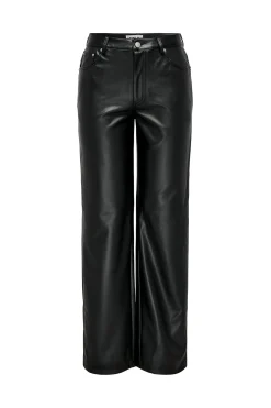 Pantal&oacute;n de polipiel wide leg