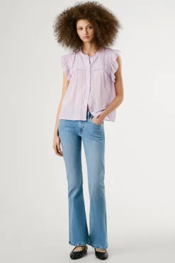 Pantal&oacute;n denim flare tiro bajo Pimlico