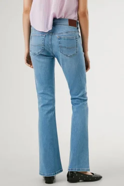 Pantal&oacute;n denim flare tiro bajo Pimlico