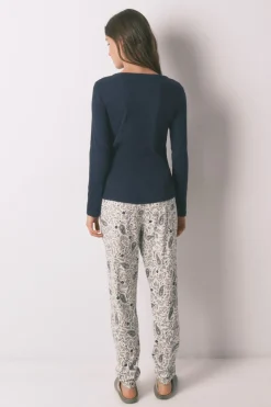 Pantal&oacute;n largo algod&oacute;n estampado Paisley