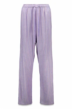 Pantal&oacute;n largo franela print rayas multicolor