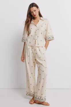 Pantal&oacute;n lino estampado