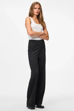 Pantalón rayas tiro alto recto